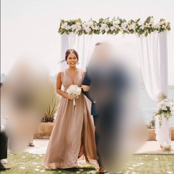 heavenly hues taupe maxi dress